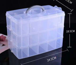 Removable 3-Layer 30 Slots Storage Box Craft Blocks Toy Organizer Jewelry Cosmetic Box