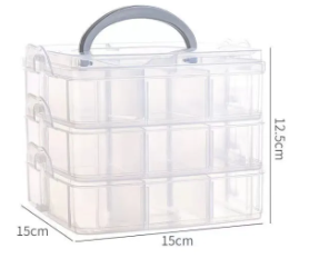 Removable 3-Layer 18 Slots Storage Box Craft Blocks Toy Organizer Jewelry Cosmetic Box