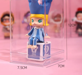 Acrylic Transparent Dustproof Mini Toy Display Box 7.5*12cm