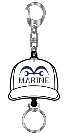 ONE PIECE: Hat-Shaped Rubber Reel Key Chain / Navy