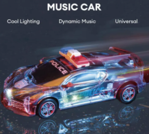 Music Sports Car Police Car Model Cool and Luminous Electric Inertia Car Toys Children's Toys Gifts Toys for Kids Boys