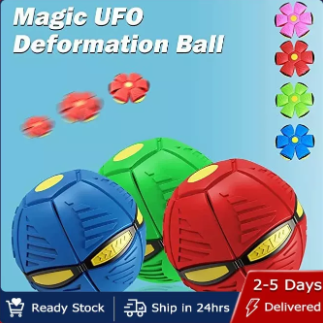 Magic Flying Saucer Ball UFO Flat Throw Disc Ball with LED Light Toy Outdoor Kid's Sports Balls